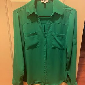 Emerald green Express blouse